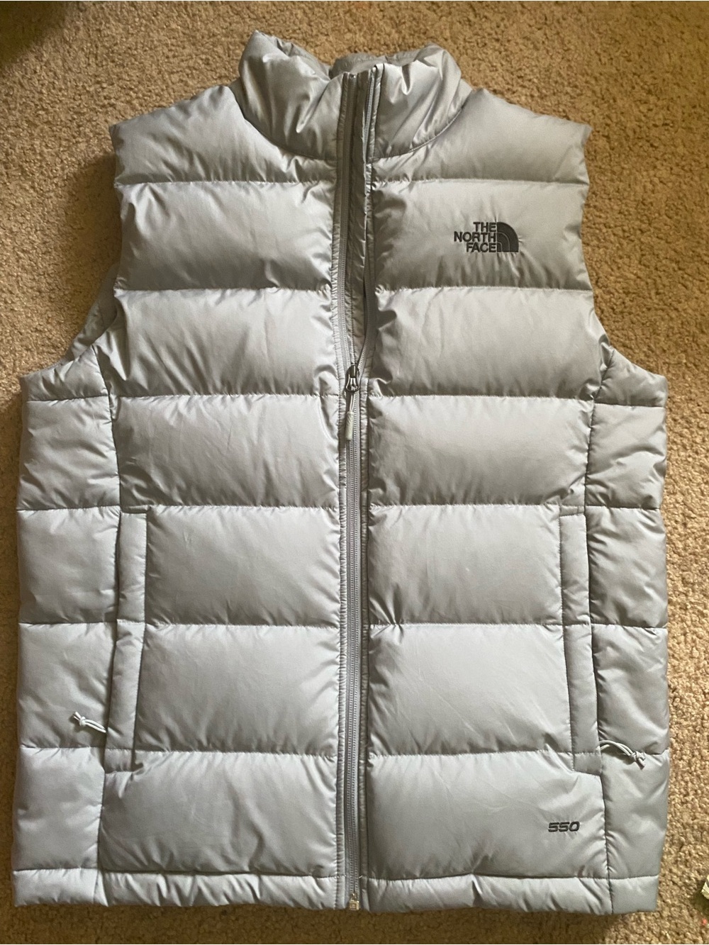 The North Face Men’s Alpz Down Puffer Vest Medium Gray 550 Quilted Full Zip
